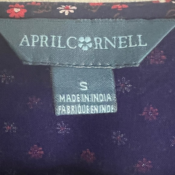 April Cornell Ditsy Daisy Dropwaist Dress Navy Size Small - Picture 2 of 9